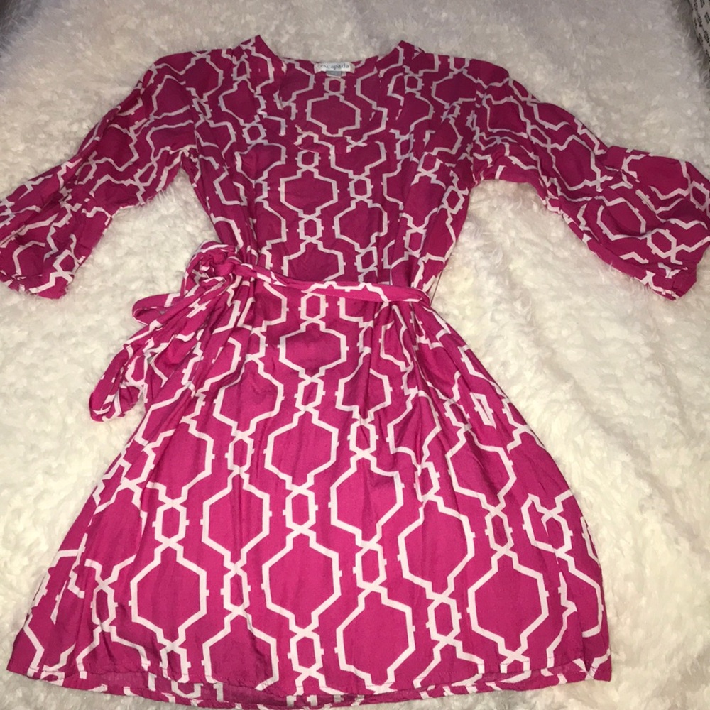 pink patterned dress